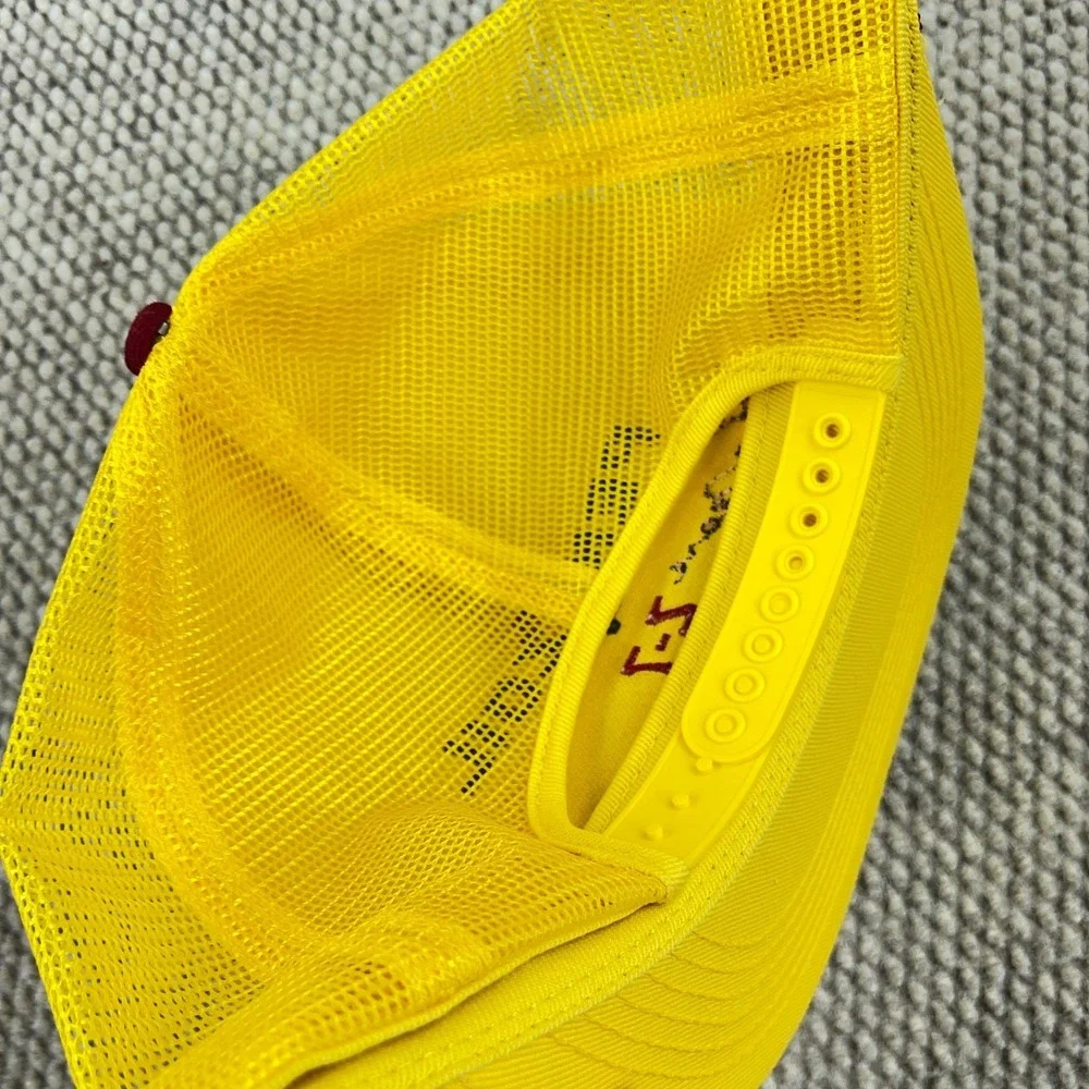 Vintage Pennzoil Racing Hat Cap Strap Back Yellow 90s USA Motor Oil K‎ Brand Z-7
